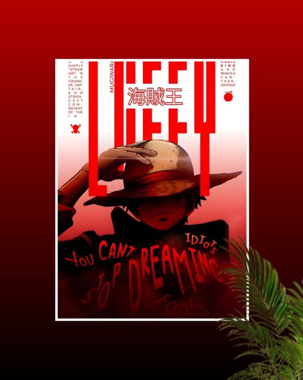 Luffy Red Aesthetic Poster
