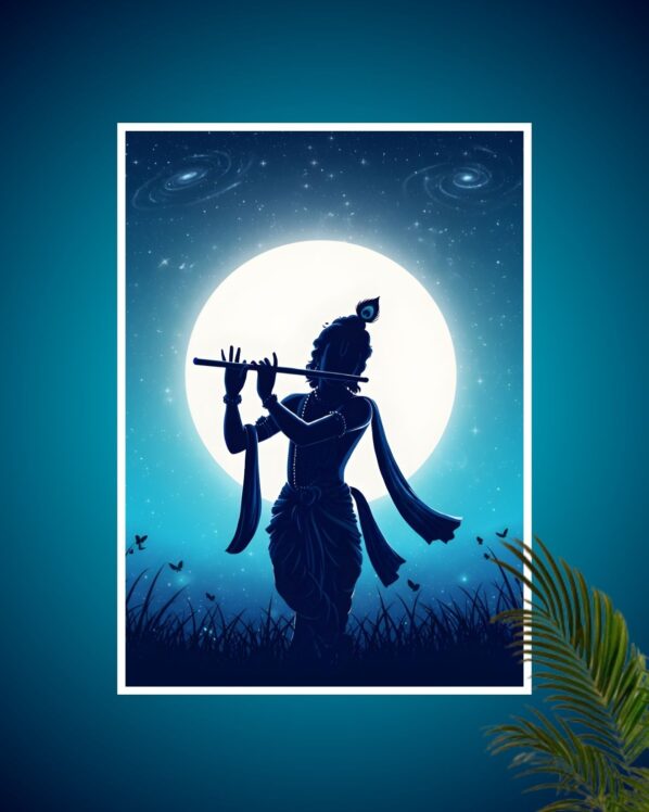 Moonlit Krishna-Divine Silence Poster