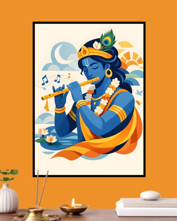 Serene Melody-Shri Krishna Poster